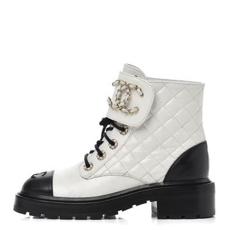 chanel patent calfskin lace up boots|Short boots .